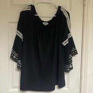 Black batwing blouse